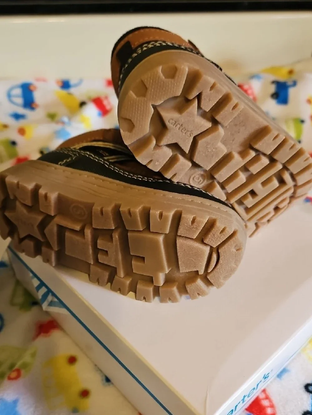 Carter's Brown and Black Kids Rugged Lace-Up Boots